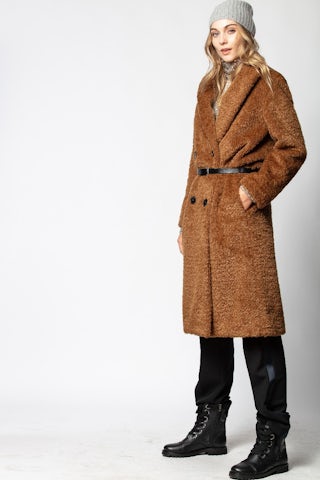 Abrigo Miko - Abrigo de pelo sintético para mujer.