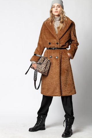 Abrigo Miko - Abrigo de pelo sintético para mujer.