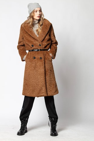 Abrigo Miko - Abrigo de pelo sintético para mujer.