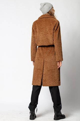 Abrigo Miko - Abrigo de pelo sintético para mujer.