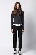 Pantalon Posh Militaire - Pantalon noir avec bandes.