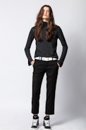 Pantalon Posh Militaire - Pantalon noir avec bandes.