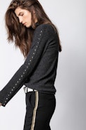 Pantalon Posh Militaire - Pantalon noir avec bandes.