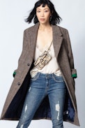 Macy Check Coat - Women’s long coat.