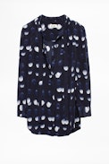Tunique Soie Touch Dots - Chemise imprimée en soie