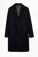 Mantel Matt Wool - Marineblauer Herrenmantel aus Wolle.