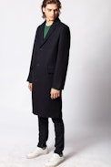 Mantel Matt Wool - Marineblauer Herrenmantel aus Wolle.