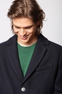 Mantel Matt Wool - Marineblauer Herrenmantel aus Wolle.