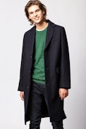 Mantel Matt Wool - Marineblauer Herrenmantel aus Wolle.