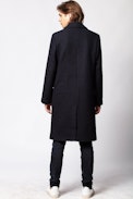 Mantel Matt Wool - Marineblauer Herrenmantel aus Wolle.
