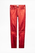 Phlame Metal Pants - Women’s metallic red pants.