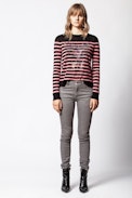Miss Eagle Cachemire Sweater - Women’s striped cashmere sweater.