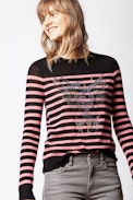 Miss Eagle Cachemire Sweater - Women’s striped cashmere sweater.