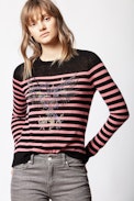 Miss Eagle Cachemire Sweater - Women’s striped cashmere sweater.