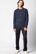Raphael Patch Sweater - Men's round neck sweater.