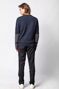 Raphael Patch Sweater - Men's round neck sweater.