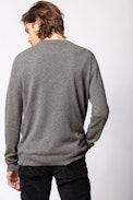 Pullover Liam Art - Herren-Kaschmirpullover mit Stickerei auf Vorderseite.