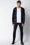 Clash Camou Cardigan - Men’s zip-up hooded cardigan, camouflage print.