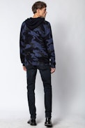 Clash Camou Cardigan - Men’s zip-up hooded cardigan, camouflage print.