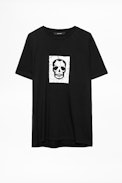 Tommy Small Skull T-shirt - Men's black T-shirt, printed on the front.