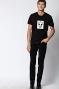 Tommy Small Skull T-shirt - Men's black T-shirt, printed on the front.