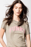 T-shirt Walk Funky Overdyed - T-shirt à message femme.