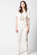 Marta Banana T-shirt - Women’s T-shirt with rhinestones