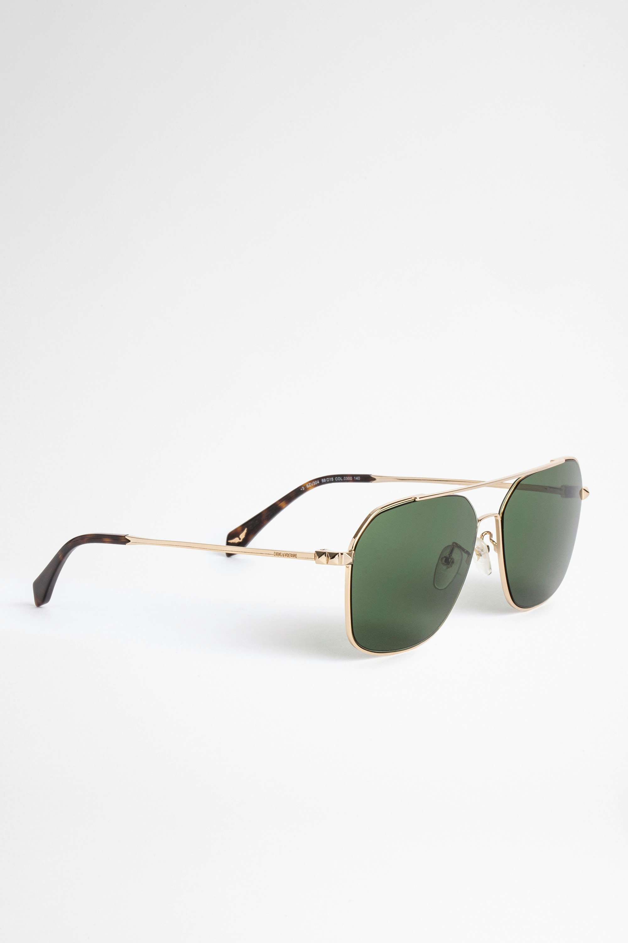 Gafas de sol Shiny Total Rose Gold Zadig&Voltaire unisex gold acetate sunglasses.