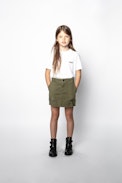 Jupe Alice Enfant - Jupe verte en coton fille.