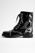 Stiefeletten Joe Wrinkle Studs - Schwarze Ranger-Damenstiefeletten aus Leder