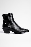 Bottines Tyler Vintage Stars - Bottines noires femme en cuir