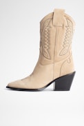 Bottes Rockland Suede - Bottes beige en cuir suédé femme