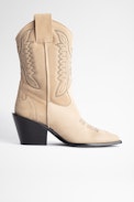 Bottes Rockland Suede - Bottes beige en cuir suédé femme