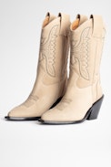 Bottes Rockland Suede - Bottes beige en cuir suédé femme