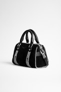 Sac Sunny XS Suede Studs - Petit sac noir femme en cuir suédé agrémenté de clous