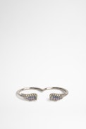 Mila Twist Toi Et Moi Ring - Silver-tone brass two-finger ring with wings