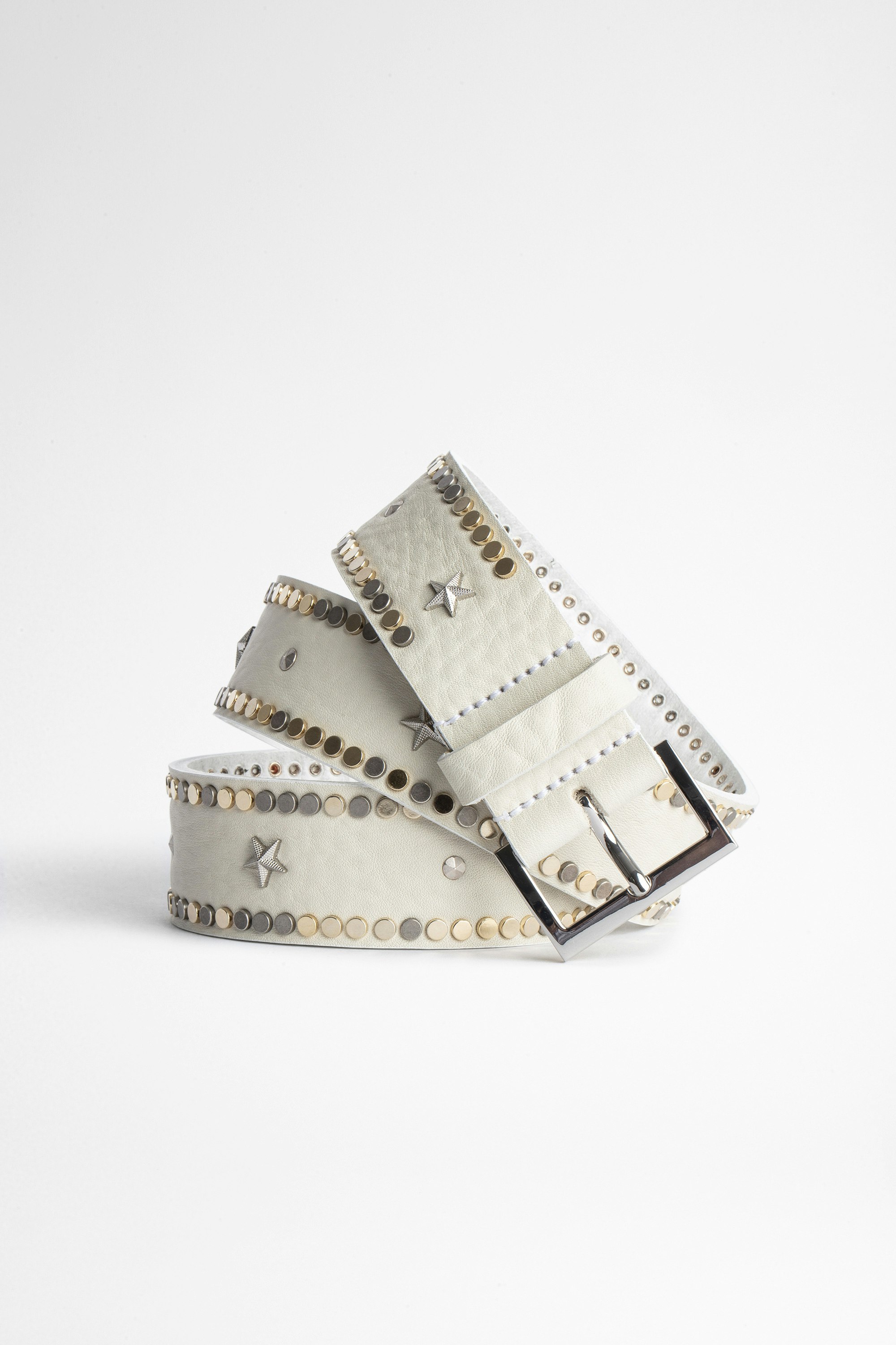 Belt Starlight White leather belt for women Zadig&Voltaire