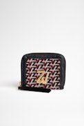 ZV Initiale Le Compact Monogram Coin Purse - Women’s black leather and French jacquard canvas coin purse