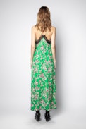 Kleid Risty Print Roses - Grünes Damenkleid mit Print.