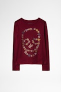 Anie Enfant T-shirt - Children’s Skull T-shirt in burgundy cotton
