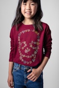 Anie Enfant T-shirt - Children’s Skull T-shirt in burgundy cotton