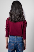 Anie Enfant T-shirt - Children’s Skull T-shirt in burgundy cotton