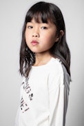 T-shirt Anie Junior - T-shirt in cotone color panna bambini
