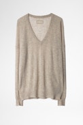 Pull Brume Cachemire - Pull beige femme, en cachemire plume.