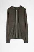 Clash Patch Cardigan - Men’s green cardigan.