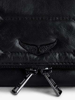 Rock Nano Quilted Clutch - Iconic Rock Nano clutch in black quilted leather.