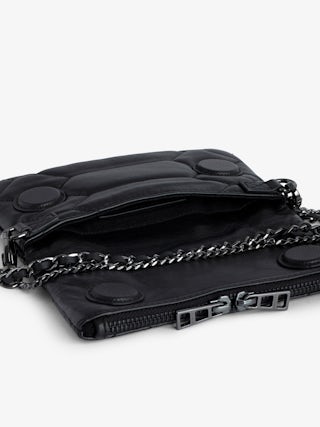Rock Nano Quilted Clutch - Iconic Rock Nano clutch in black quilted leather.