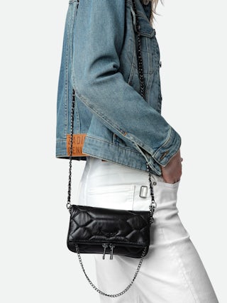 Rock Nano Quilted Clutch - Iconic Rock Nano clutch in black quilted leather.