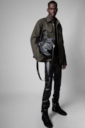 Kyle Bag - Men's black grained leather bag