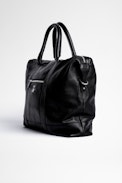 Kyle Bag - Men's black grained leather bag
